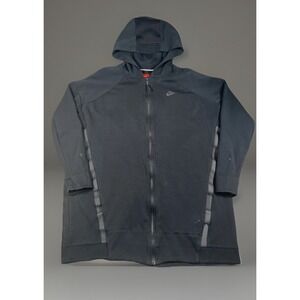 Nike Tech Fleece Cocoon Mesh Jacket Women's XL Black Zip Up‎ Long Hood Pockets